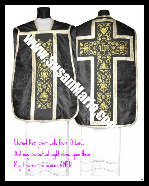 Embroidered Roman Requiem Vestment Set